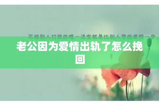 老公因为爱情出轨了怎么挽回