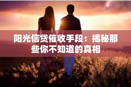 阳光信贷催收手段：揭秘那些你不知道的真相