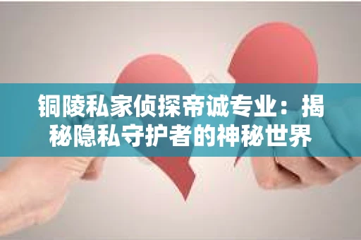 铜陵私家侦探帝诚专业：揭秘隐私守护者的神秘世界