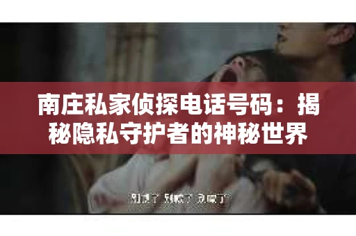 南庄私家侦探电话号码：揭秘隐私守护者的神秘世界