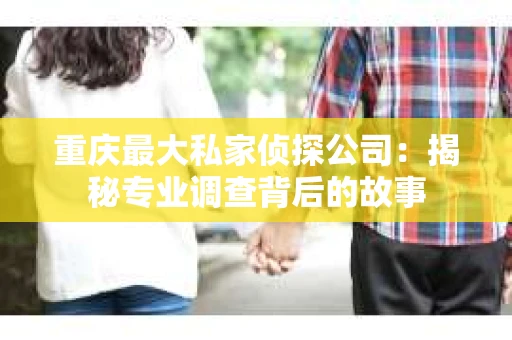 重庆最大私家侦探公司：揭秘专业调查背后的故事