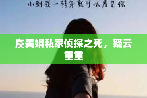 虞美娟私家侦探之死，疑云重重
