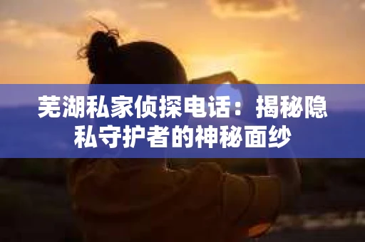 芜湖私家侦探电话：揭秘隐私守护者的神秘面纱
