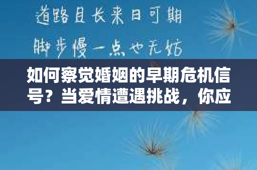 如何察觉婚姻的早期危机信号？当爱情遭遇挑战，你应该怎么办？
